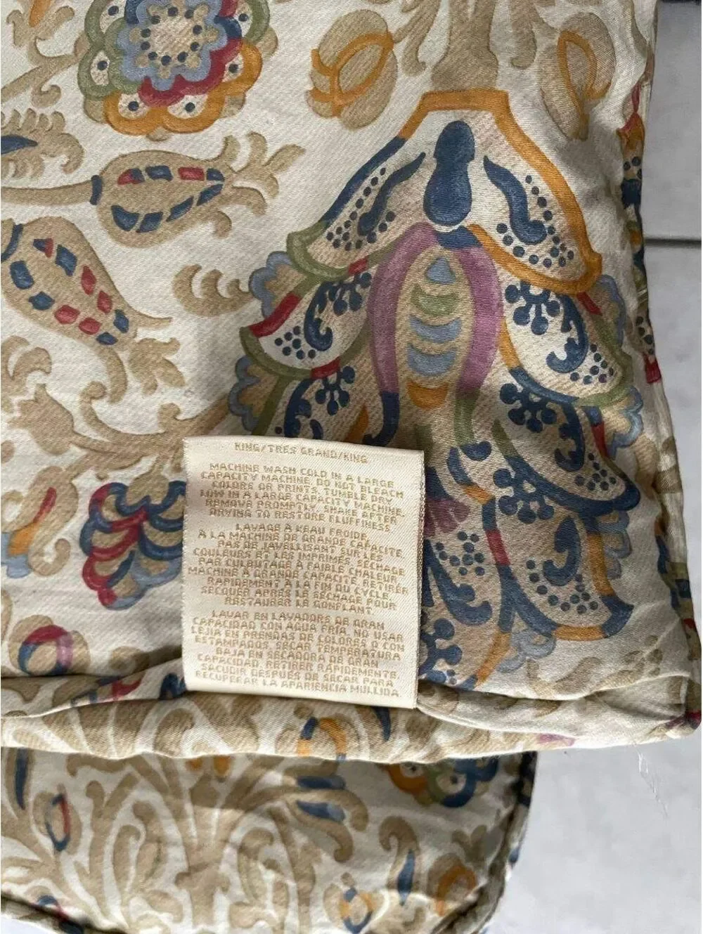 Lauren Ralph Lauren King Comforter Floral Paisley 100% Cotton Cottage Bedding